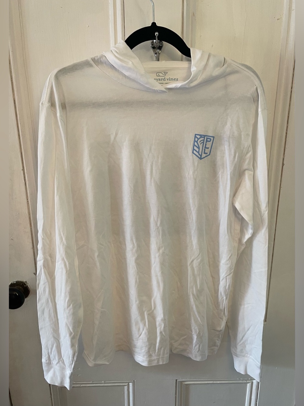 Vineyard Vines NWT PPL Lacrosse White Hooded Long Sleeve Tee Small